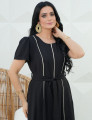 Vestido Midi Alfaiataria Com Vivo Preto