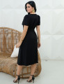 Vestido Midi Alfaiataria Com Vivo Preto