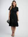 Vestido Midi Lasie Algodão Com Gola Preto