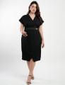 Vestido Midi Tubinho Alfaiataria Twill Preto