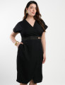 Vestido Midi Tubinho Alfaiataria Twill Preto