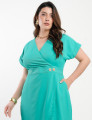 Vestido Midi Tubinho Alfaiataria Twill Verde 