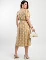 Vestido Midi Viscolinho Poá Marrom 