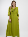 Vestido Longo Poliviscose Com Babado Verde