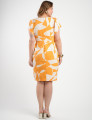 Vestido Midi Alfaiataria Estampado Tubinho Amarelo