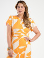 Vestido Midi Alfaiataria Estampado Tubinho Amarelo