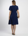 Vestido Curto Crepe Blusa Transpassada Marinho
