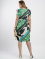 Vestido Midi Crepe Twill Estampado Verde