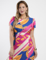 Vestido Midi Crepe Twill Estampado Pink