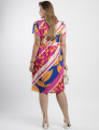 Vestido Midi Crepe Twill Estampado Pink