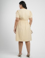 Vestido Curto Alfaiataria Com Botão Frontal Bege 