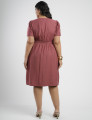 Vestido Curto Alfaiataria Com Botão Frontal Telha 
