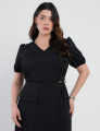 Vestido Midi Two Way Amarração Com Argola Preto