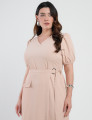 Vestido Midi Two Way Amarração Com Argola Bege 