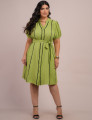 Vestido Curto Alfaiataria Chemise Com Vivo Verde 