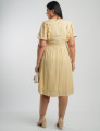 Vestido Midi Viscose Com Textura Amarelo
