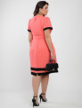 Vestido Curto Poliviscose Encorpado Tubinho Bicolor Laranja 