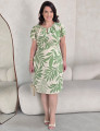 Vestido Midi Linho Estampado Verde 