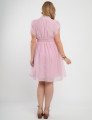 Vestido Midi Liocel Com Gola Amarração Rosa