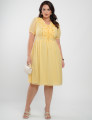 Vestido Midi Chiffon Com Textura Amarelo