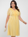Vestido Midi Chiffon Com Textura Amarelo