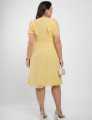 Vestido Midi Chiffon Com Textura Amarelo