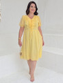 Vestido Midi Chiffon Com Textura Amarelo