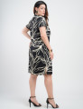 Vestido Midi Tubinho Alfaiataria Estampado Preto