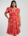 Vestido Midi Lasie Algodão Barrado Vermelho