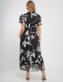 Vestido Longo Tule Com Cinto Preto