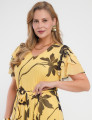 Vestido Longo Tule Com Cinto Amarelo