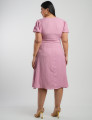Vestido Midi Crepe Decote Com Nervuras Rosé