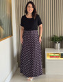 Vestido Longo Saia Poá Preto