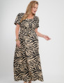Vestido Longo Alfaiataria Twill Estampa Zebra Preto