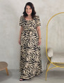 Vestido Longo Alfaiataria Twill Estampa Zebra Preto