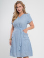 Vestido Midi Limen Com Pesponto Azul