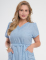 Vestido Midi Limen Com Pesponto Azul