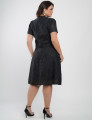 Vestido Midi Lasie Algodão Com Botão Preto