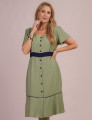 Vestido Midi Bicolor Verde