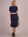 Vestido Midi Bicolor Marinho