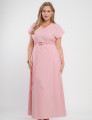 Vestido Longo Jaquard Com Fivela Rosa