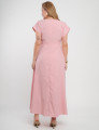 Vestido Longo Jaquard Com Fivela Rosa