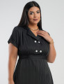 Vestido Curto Alfaiataria Risca De Giz Preto