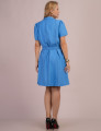 Vestido Curto Com Zíper Frente Azul