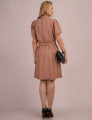 Vestido Curto Com Zíper Frente Marrom