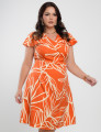 Vestido Curto Alfaiataria Estampado  Laranja Claro