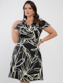 Vestido Curto Alfaiataria Estampado Preto