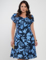 Vestido Curto Alfaiataria Estampada Azul