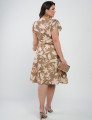 Vestido Curto Alfaiataria Estampada Bege 