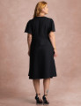Vestido Midi  Cintura Com Fivela Preto